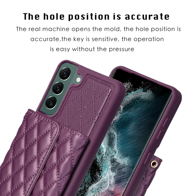 For Samsung Galaxy S22+ 5G Horizontal Wallet Rhombic Leather Phone Case