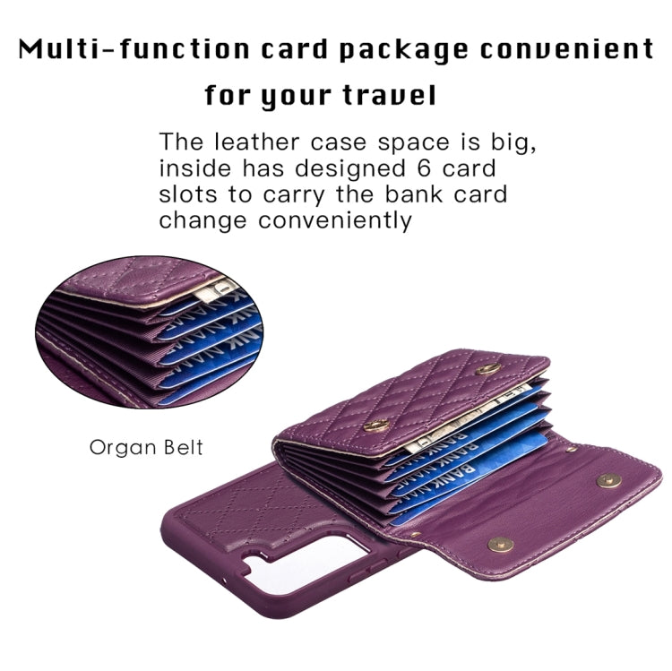 For Samsung Galaxy S22+ 5G Horizontal Wallet Rhombic Leather Phone Case