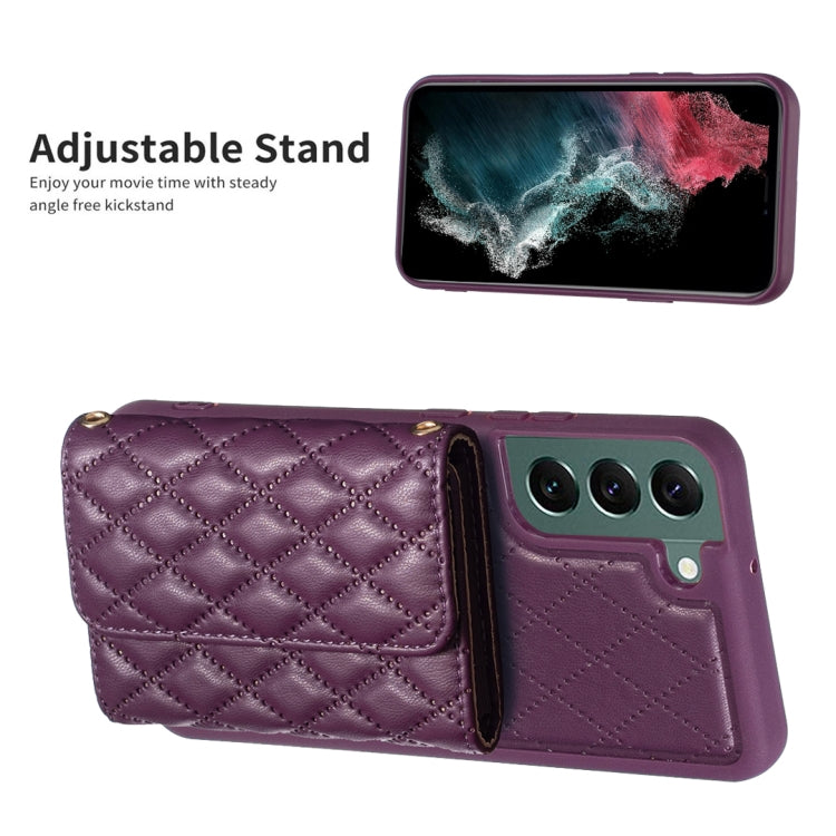 For Samsung Galaxy S22+ 5G Horizontal Wallet Rhombic Leather Phone Case
