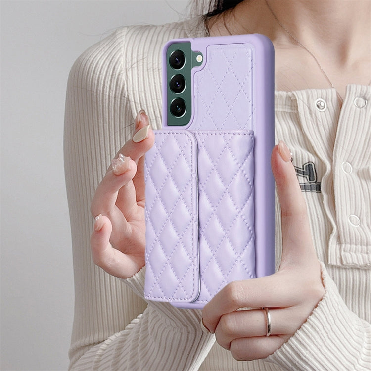 For Samsung Galaxy S22+ 5G Horizontal Wallet Rhombic Leather Phone Case