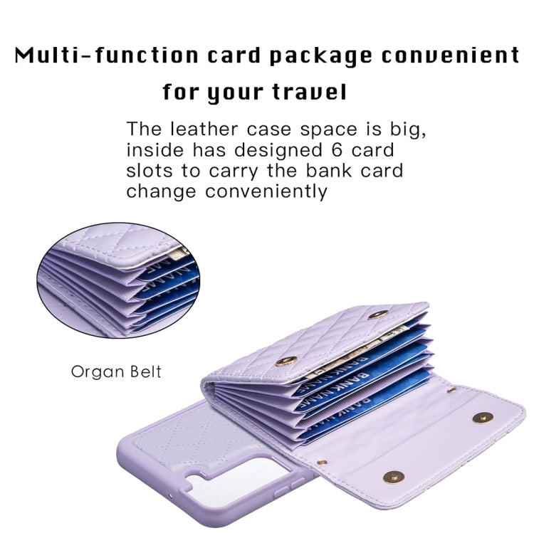 For Samsung Galaxy S22+ 5G Horizontal Wallet Rhombic Leather Phone Case