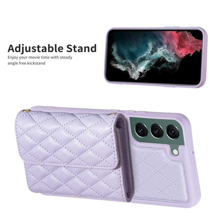 For Samsung Galaxy S22+ 5G Horizontal Wallet Rhombic Leather Phone Case