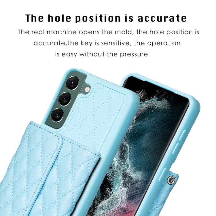 For Samsung Galaxy S22+ 5G Horizontal Wallet Rhombic Leather Phone Case