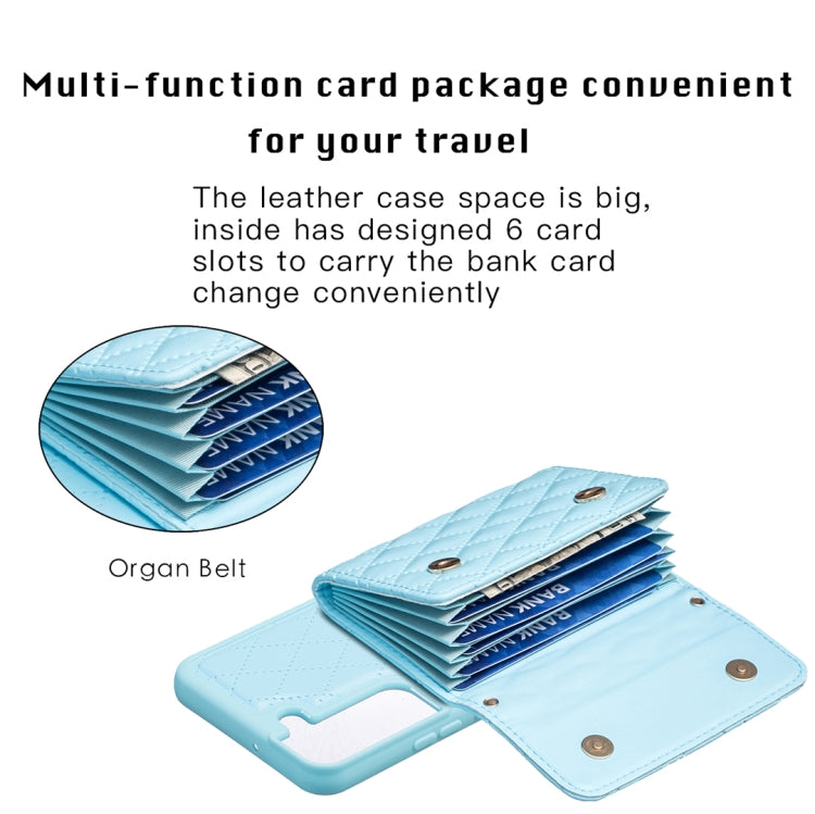 For Samsung Galaxy S22+ 5G Horizontal Wallet Rhombic Leather Phone Case