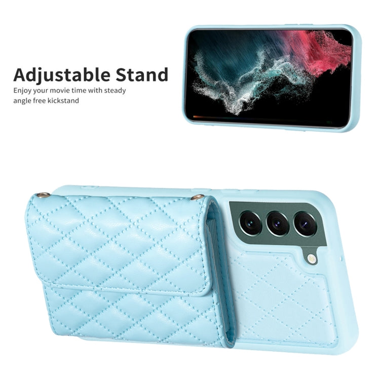 For Samsung Galaxy S22+ 5G Horizontal Wallet Rhombic Leather Phone Case