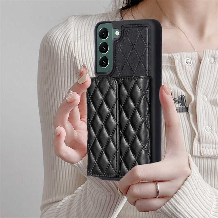 For Samsung Galaxy S22+ 5G Horizontal Wallet Rhombic Leather Phone Case