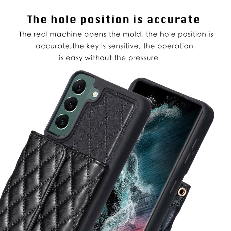 For Samsung Galaxy S22+ 5G Horizontal Wallet Rhombic Leather Phone Case