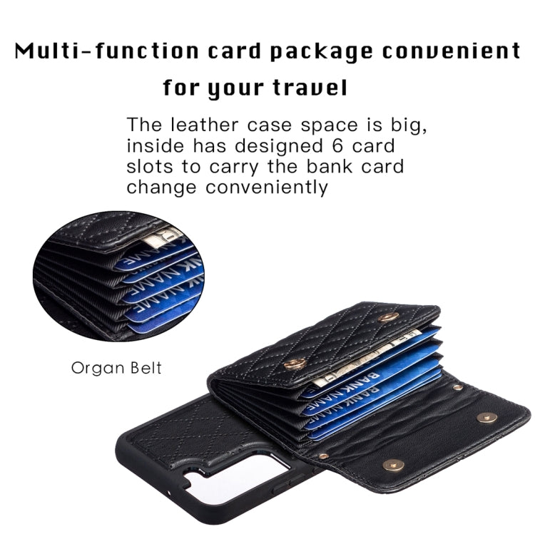 For Samsung Galaxy S22+ 5G Horizontal Wallet Rhombic Leather Phone Case