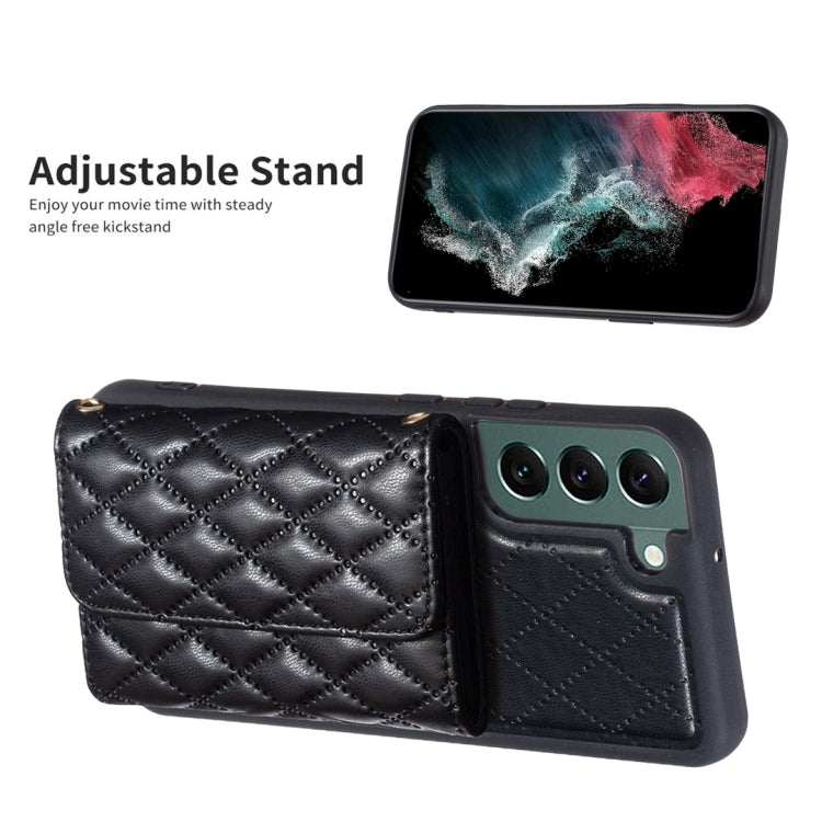 For Samsung Galaxy S22+ 5G Horizontal Wallet Rhombic Leather Phone Case