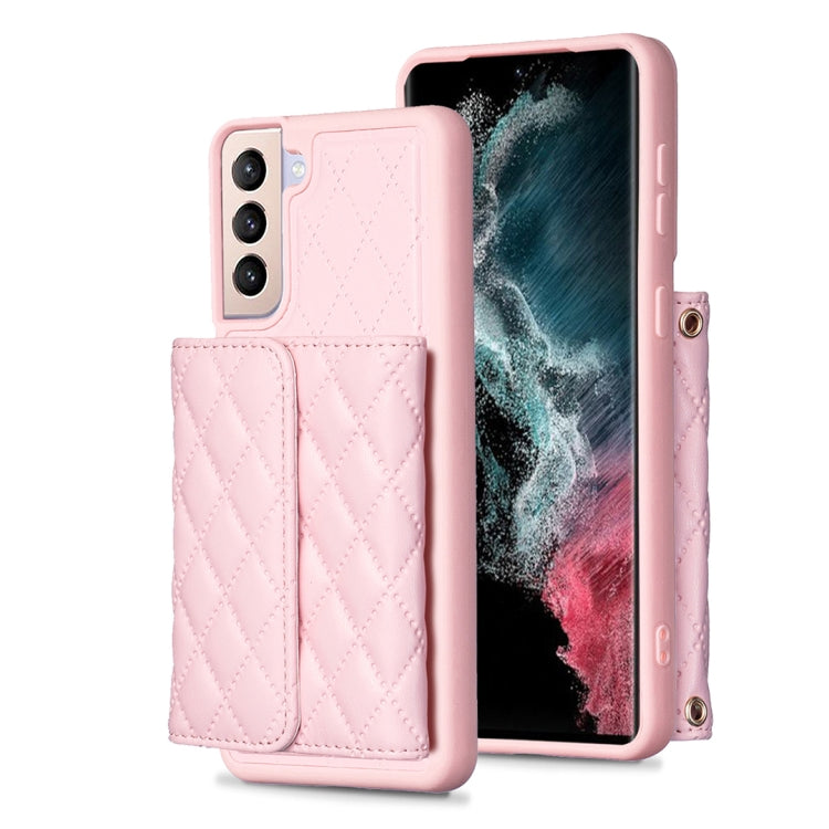 For Samsung Galaxy S21+ 5G Horizontal Wallet Rhombic Leather Phone Case
