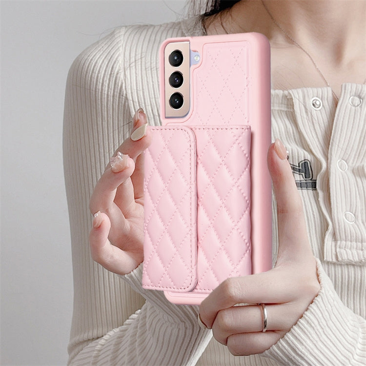 For Samsung Galaxy S21+ 5G Horizontal Wallet Rhombic Leather Phone Case
