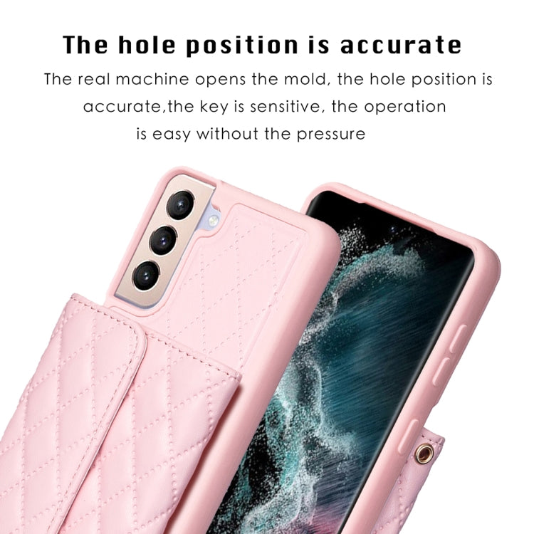 For Samsung Galaxy S21+ 5G Horizontal Wallet Rhombic Leather Phone Case
