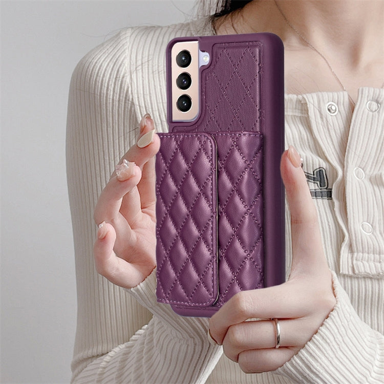 For Samsung Galaxy S21+ 5G Horizontal Wallet Rhombic Leather Phone Case