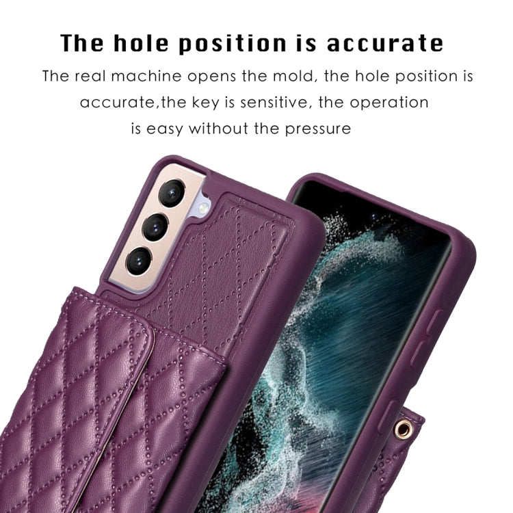 For Samsung Galaxy S21+ 5G Horizontal Wallet Rhombic Leather Phone Case