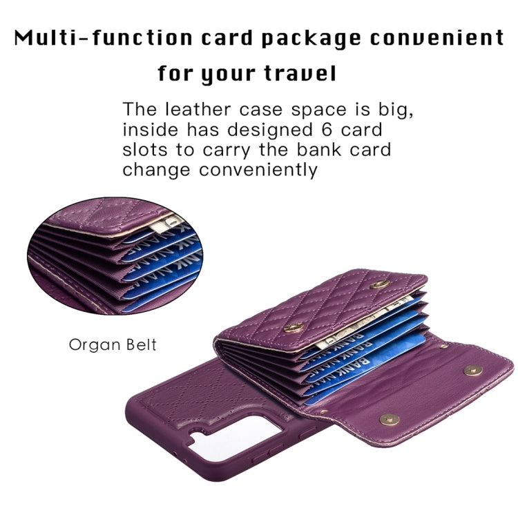 For Samsung Galaxy S21+ 5G Horizontal Wallet Rhombic Leather Phone Case