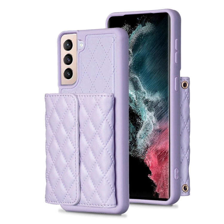 For Samsung Galaxy S21+ 5G Horizontal Wallet Rhombic Leather Phone Case