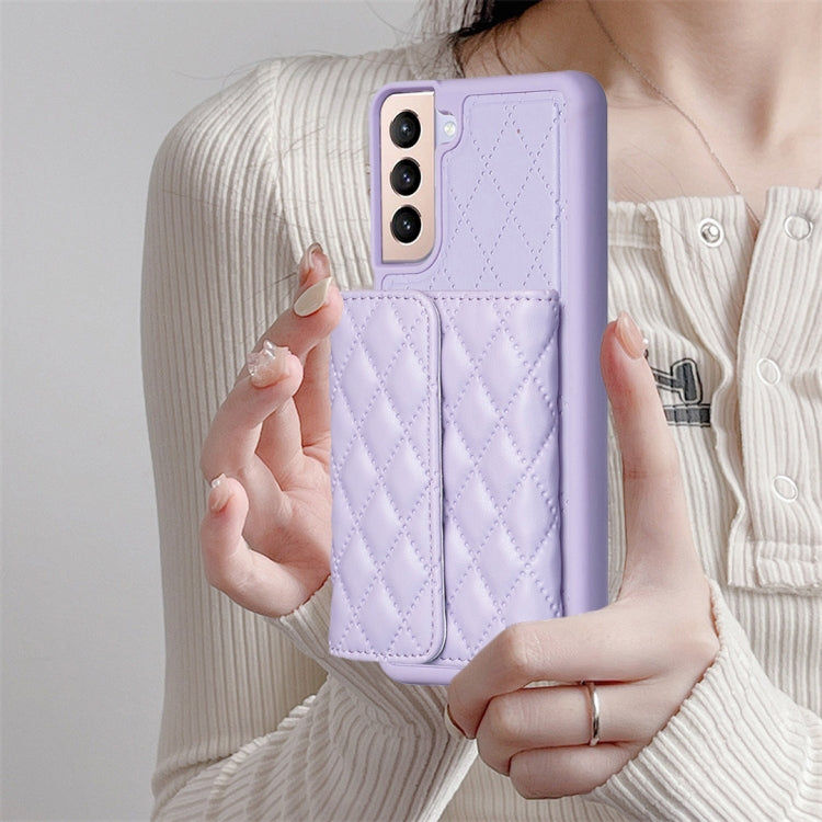 For Samsung Galaxy S21+ 5G Horizontal Wallet Rhombic Leather Phone Case