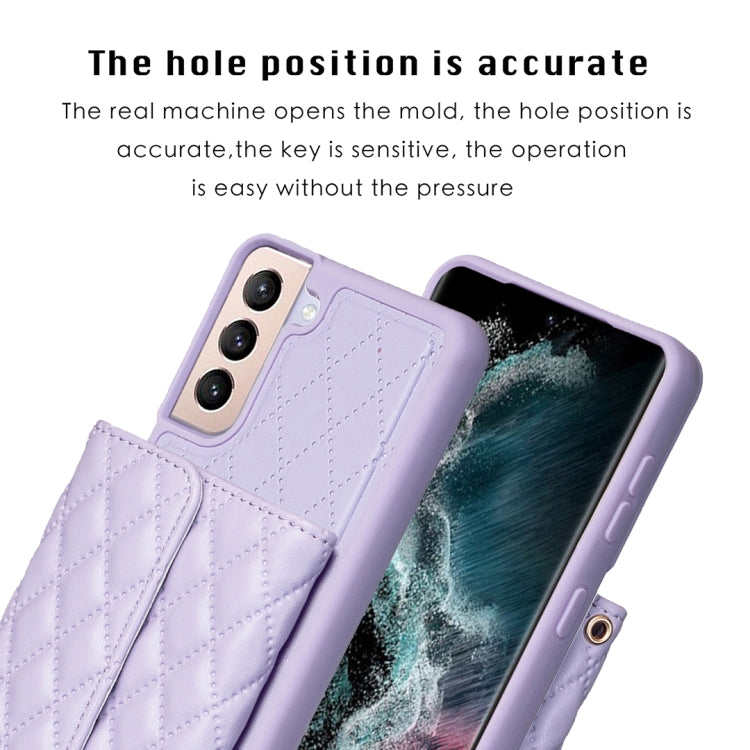 For Samsung Galaxy S21+ 5G Horizontal Wallet Rhombic Leather Phone Case