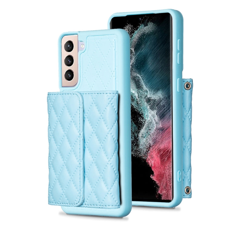 For Samsung Galaxy S21+ 5G Horizontal Wallet Rhombic Leather Phone Case