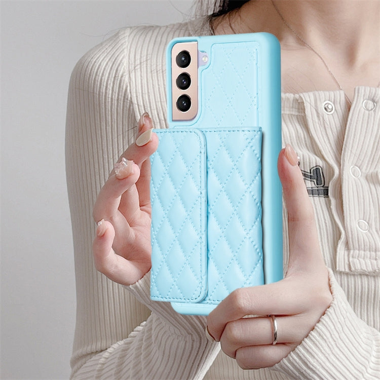 For Samsung Galaxy S21+ 5G Horizontal Wallet Rhombic Leather Phone Case