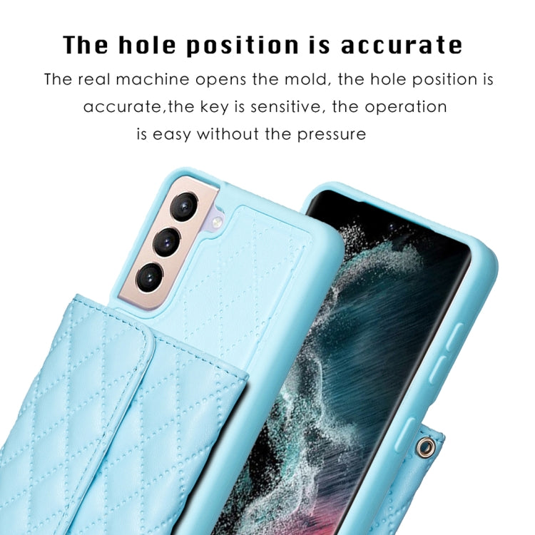 For Samsung Galaxy S21+ 5G Horizontal Wallet Rhombic Leather Phone Case