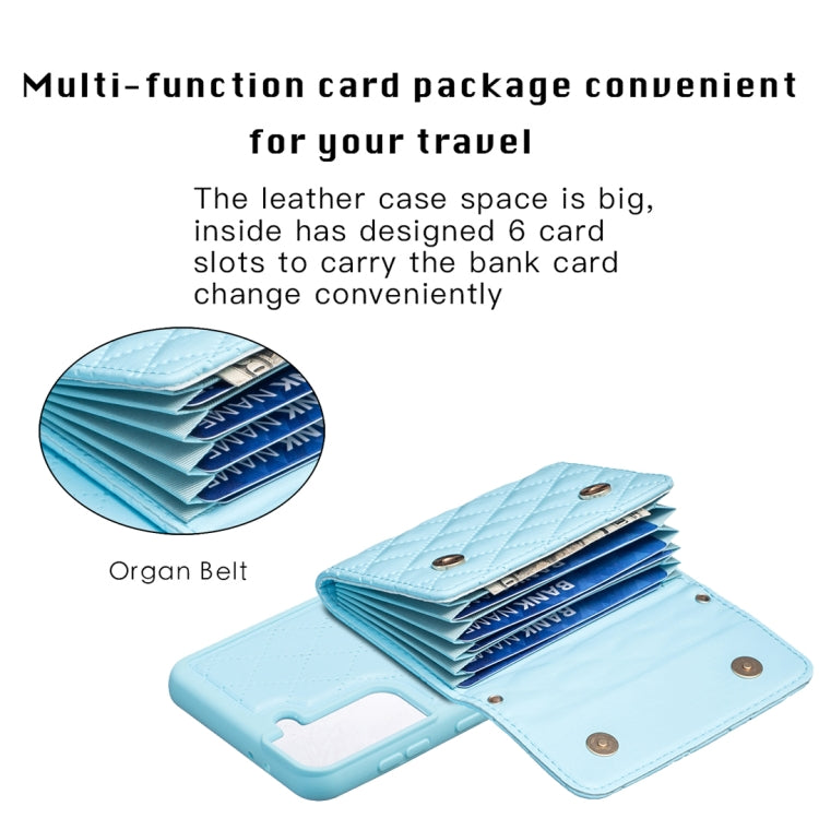 For Samsung Galaxy S21+ 5G Horizontal Wallet Rhombic Leather Phone Case