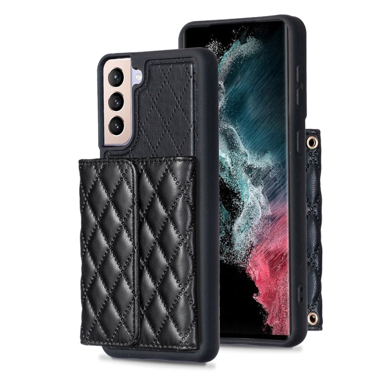 For Samsung Galaxy S21+ 5G Horizontal Wallet Rhombic Leather Phone Case