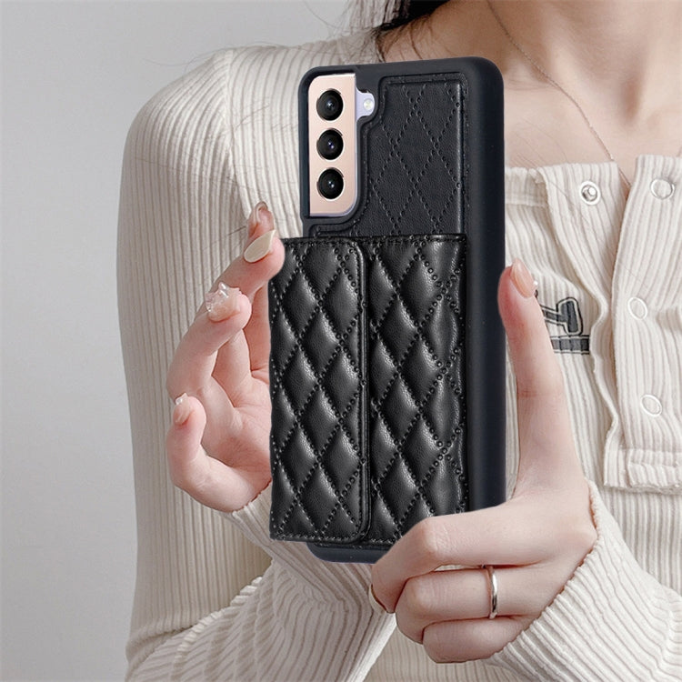 For Samsung Galaxy S21+ 5G Horizontal Wallet Rhombic Leather Phone Case