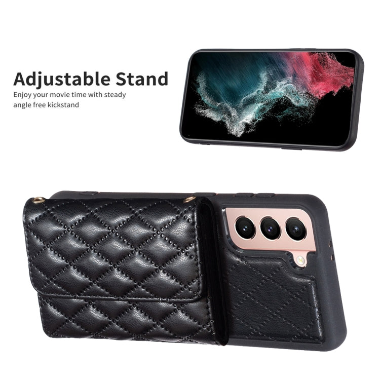 For Samsung Galaxy S21+ 5G Horizontal Wallet Rhombic Leather Phone Case