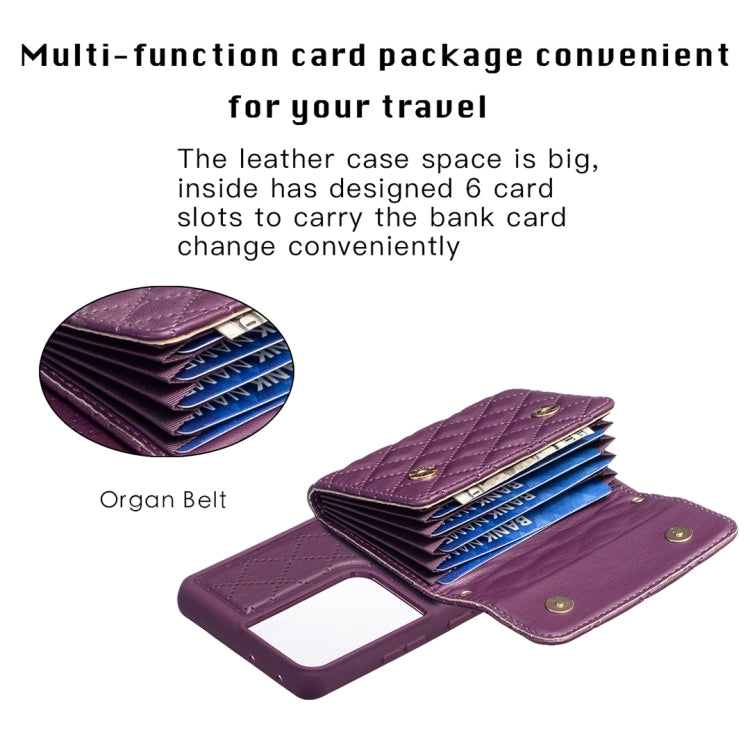 For Samsung Galaxy S21 Ultra 5G Horizontal Wallet Rhombic Leather Phone Case