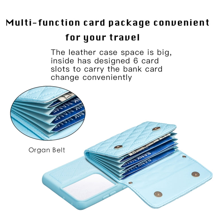 For Samsung Galaxy S21 Ultra 5G Horizontal Wallet Rhombic Leather Phone Case