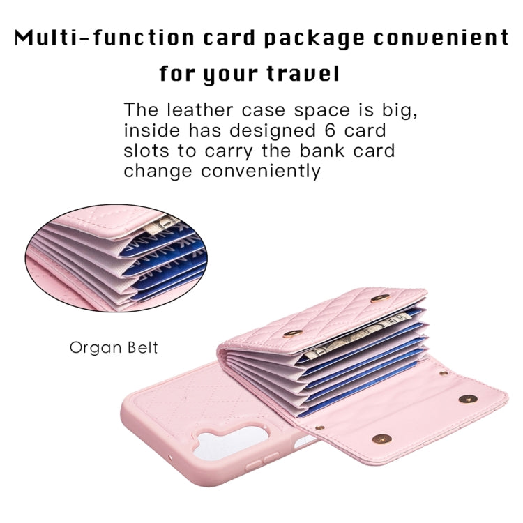 For Samsung Galaxy A14 4G / 5G Horizontal Wallet Rhombic Leather Phone Case