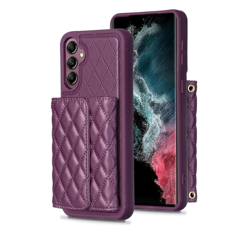 For Samsung Galaxy A14 4G / 5G Horizontal Wallet Rhombic Leather Phone Case