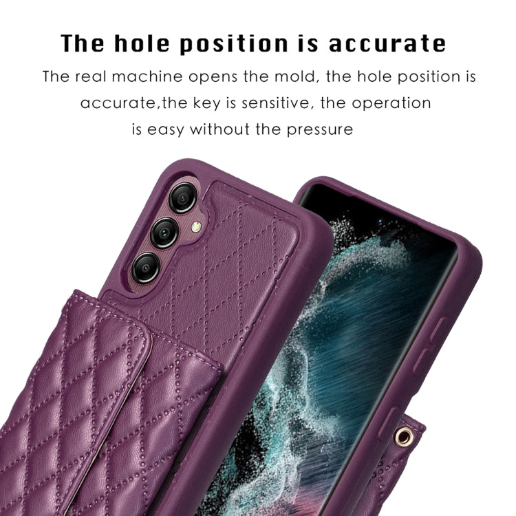 For Samsung Galaxy A14 4G / 5G Horizontal Wallet Rhombic Leather Phone Case
