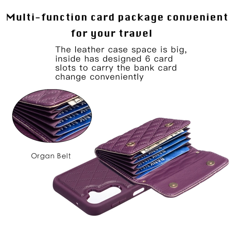 For Samsung Galaxy A14 4G / 5G Horizontal Wallet Rhombic Leather Phone Case