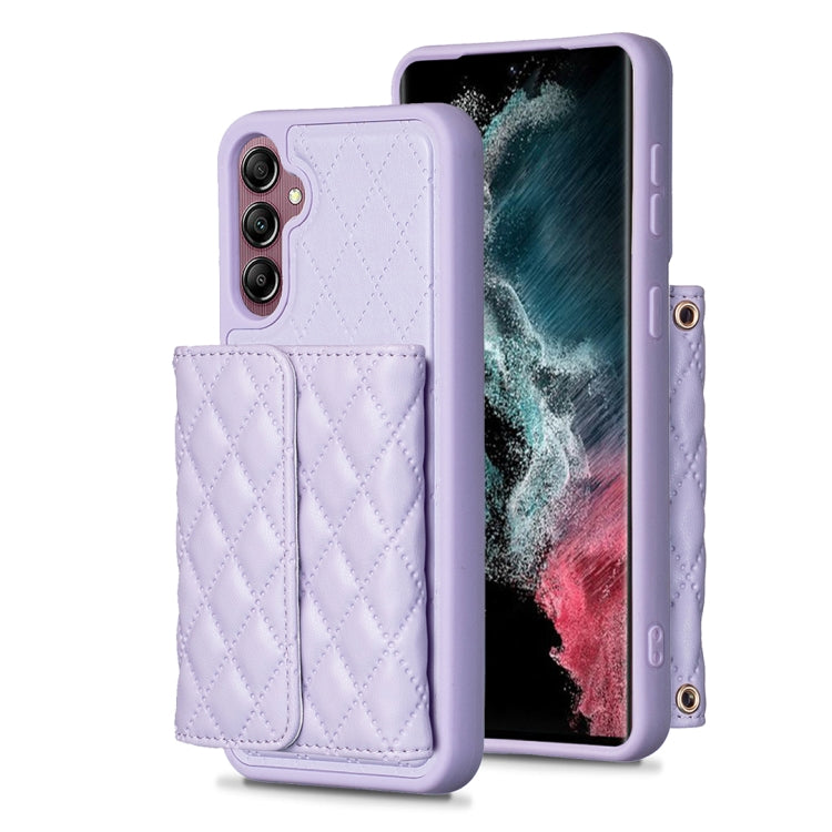 For Samsung Galaxy A14 4G / 5G Horizontal Wallet Rhombic Leather Phone Case