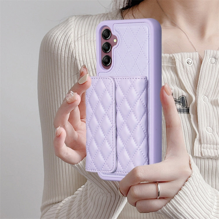 For Samsung Galaxy A14 4G / 5G Horizontal Wallet Rhombic Leather Phone Case