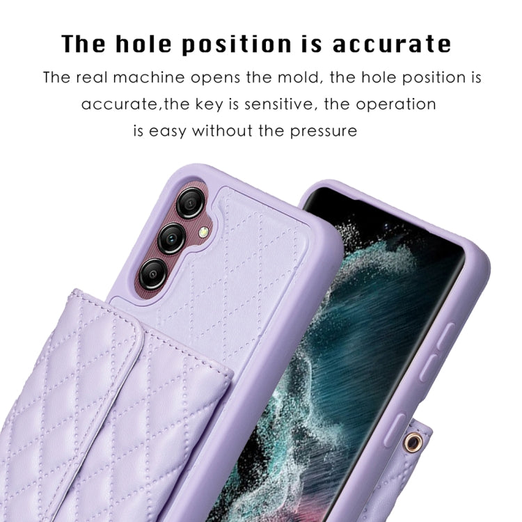 For Samsung Galaxy A14 4G / 5G Horizontal Wallet Rhombic Leather Phone Case