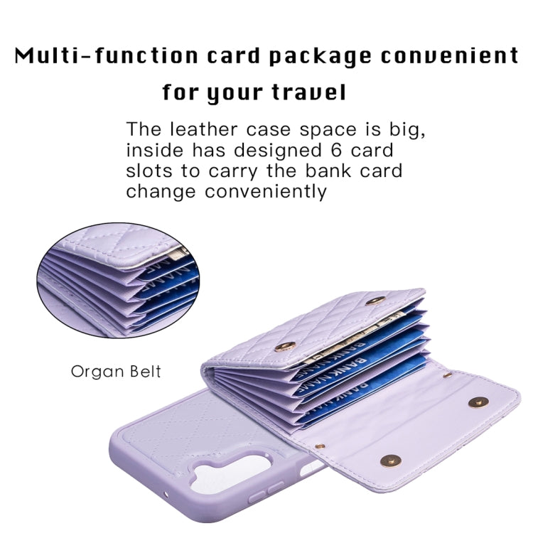 For Samsung Galaxy A14 4G / 5G Horizontal Wallet Rhombic Leather Phone Case