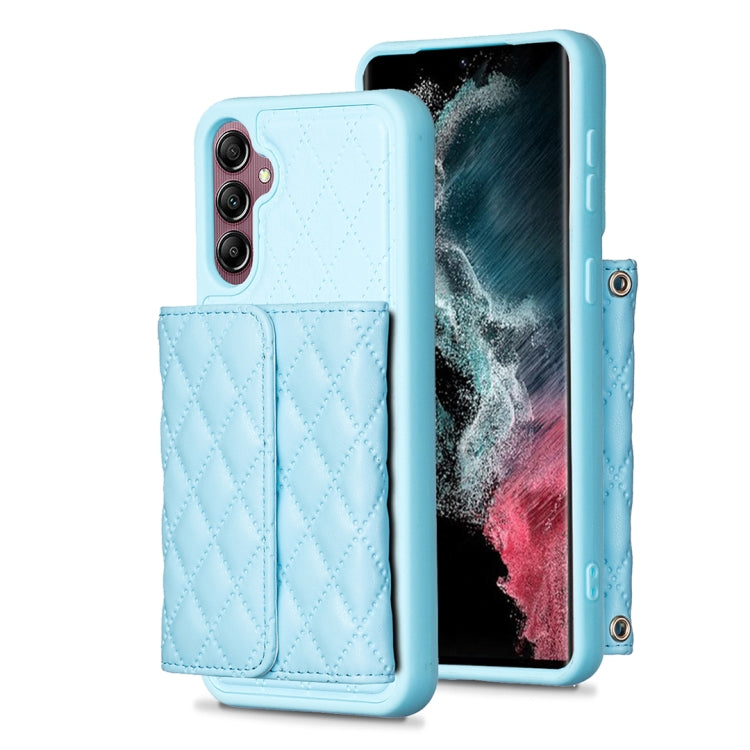 For Samsung Galaxy A14 4G / 5G Horizontal Wallet Rhombic Leather Phone Case
