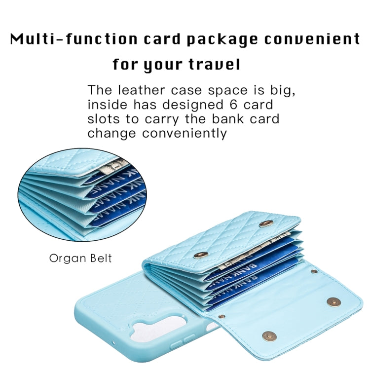For Samsung Galaxy A14 4G / 5G Horizontal Wallet Rhombic Leather Phone Case