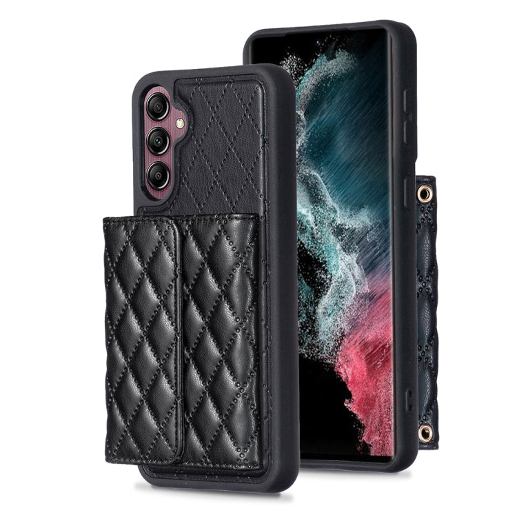 For Samsung Galaxy A14 4G / 5G Horizontal Wallet Rhombic Leather Phone Case