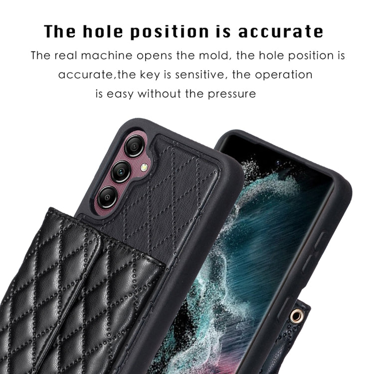 For Samsung Galaxy A14 4G / 5G Horizontal Wallet Rhombic Leather Phone Case