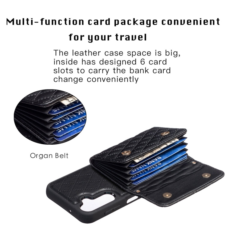 For Samsung Galaxy A14 4G / 5G Horizontal Wallet Rhombic Leather Phone Case