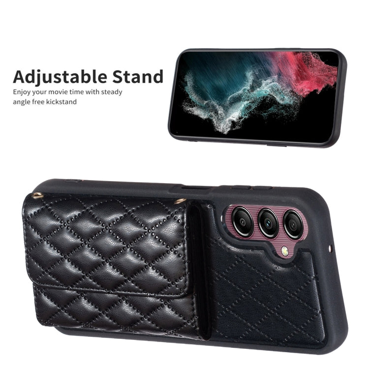 For Samsung Galaxy A14 4G / 5G Horizontal Wallet Rhombic Leather Phone Case