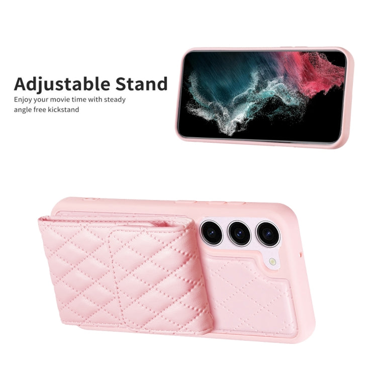 For Samsung Galaxy S23 5G Vertical Wallet Rhombic Leather Phone Case
