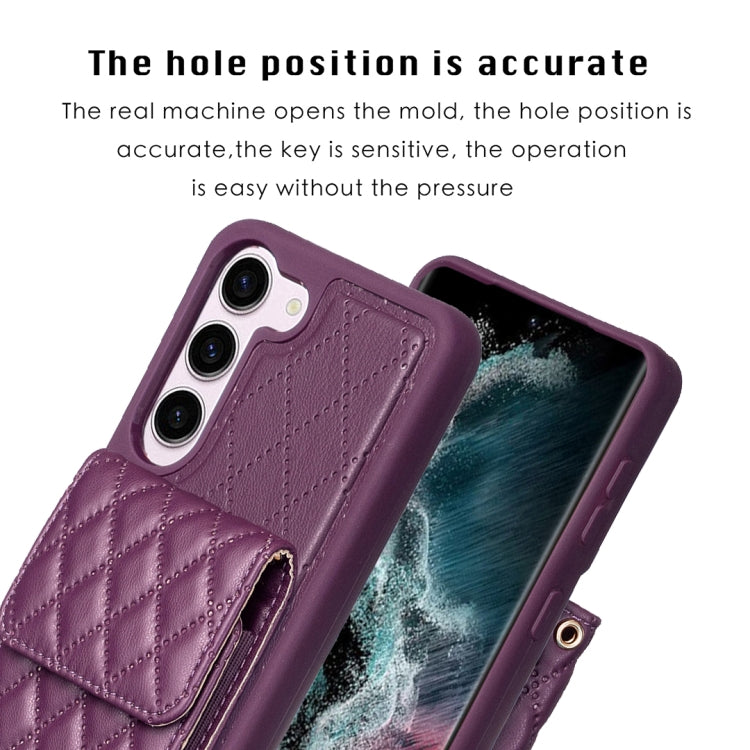 For Samsung Galaxy S23 5G Vertical Wallet Rhombic Leather Phone Case
