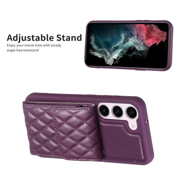 For Samsung Galaxy S23 5G Vertical Wallet Rhombic Leather Phone Case