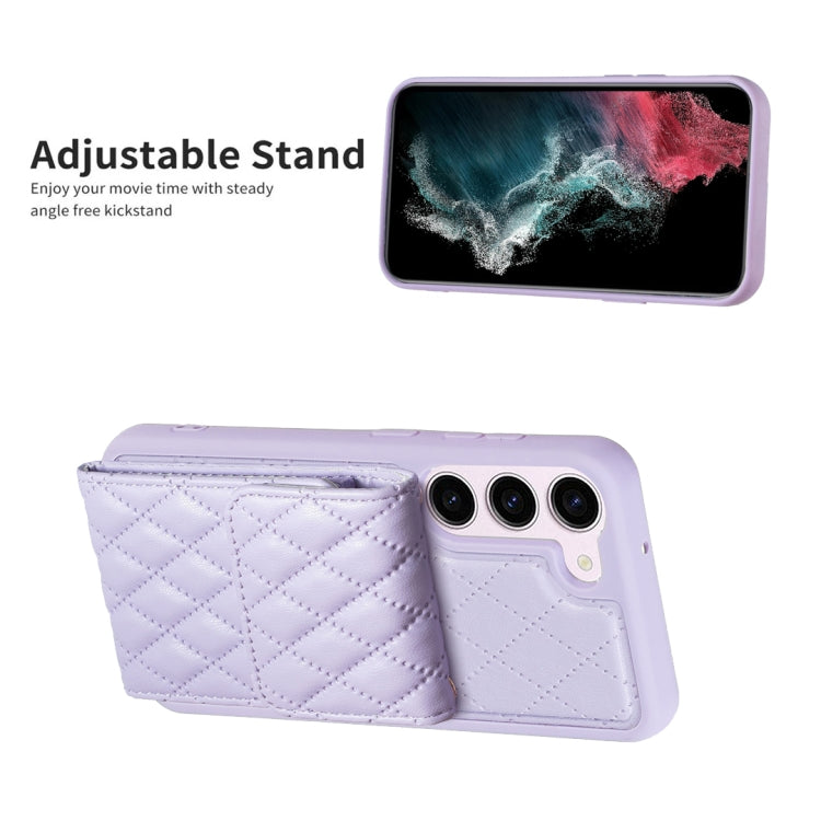 For Samsung Galaxy S23 5G Vertical Wallet Rhombic Leather Phone Case