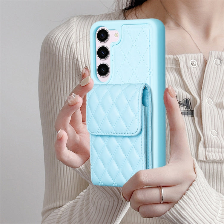 For Samsung Galaxy S23 5G Vertical Wallet Rhombic Leather Phone Case